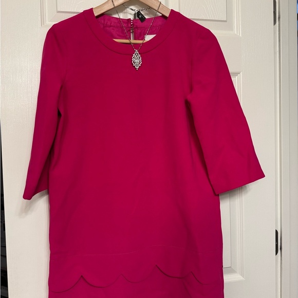 New - Kate Spade Vibrant Pink sweetheart Scallop demi shift Dress - Picture 9 of 11